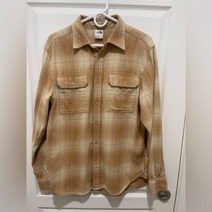The North Face Tan Plaid Casual Button Down Shirt